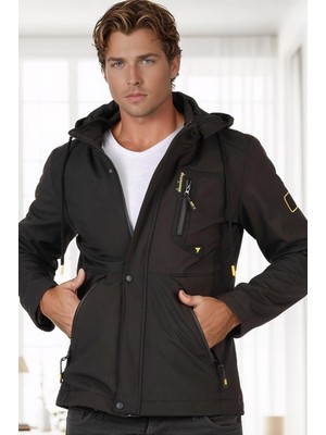 M8648 Dewberry Erkek Softshell Mont-Siyah-1