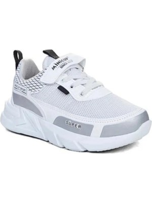 Minicup Kids Ultra Hafif Anatomik Taban Günlük Esnek Erkek Spor Ayakkabı Beyaz