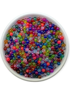 Madeforyou 25G 6mm Deliksiz Kabak Boncuk, Su Kabağı Boncuk, Akrilik Boncuk