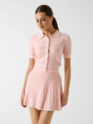 Guess Shari Polo Hırka Triko Kadın Pembe Hırka V6RR02Z4652-G66E