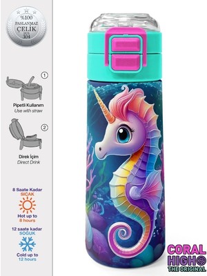 Coral High Pipetli ve Direkt Içim Çelik Termos 500 ml