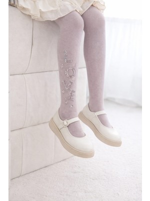 Gigi Giyim Love Işlemeli Kız Çocuk Külotlu Çorap