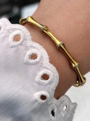 Ferro Sarı Çelik Kelepçe Kordon Kristal Taşlı Kadın Bileklik FRJW10027-B 2 Yıl Garantili Hediye Paketli