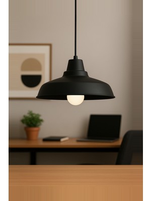 PremiumPort Modern Siyah Metal Sarkıt Avize, Endüstriyel ve Retro Tarz Dekorasyon