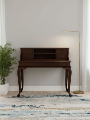 Gazzini Furniture Crown Fransız Still Raflı Ahşap Çalışma Masası 70X110