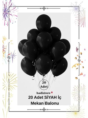 Siyah 20 Adet 11-12” Iç Mekan Parti Balonu – Sağlığa Zararsız, Baby Shower, Nişan & Doğum Günü