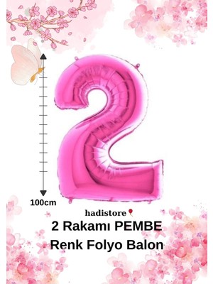 Pembe Renk 100CM 2 Sayı Balon – Folyo Helyum Uyumlu Doğum Günü - Özel Gün Balonu