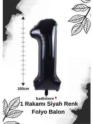 Siyah Renk 100CM 1 Sayı Balon – Folyo Helyum Uyumlu Doğum Günü - Özel Gün Balonu