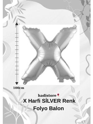 Gümüş 100CM Folyo x Harf Balon Helyum Balon-Doğum Günleri Özel Günler Için