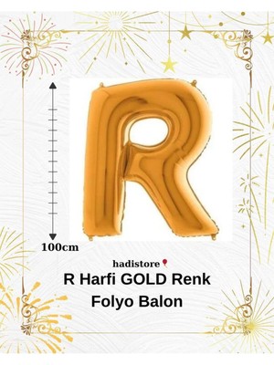 Gold 100CM Folyo R Harf Balon Helyum Balon-Doğum Günleri Özel Günler Için