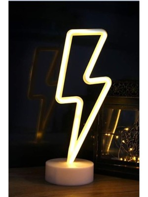 PremiumPort Neon LED Masa ve Gece Lambası, Dekoratif Aydınlatma, Şimşek Model