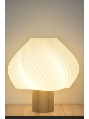 PremiumPort Modern Kemik Rengi Abajur ile Şıklığı ve Işığı Yönetin