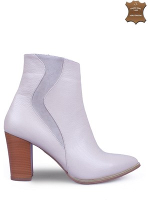 7AdımdaAşk Kadın Topuklu Bot Hakiki Deri Ayakkabı 074K25K11057