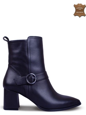 7AdımdaAşk Kadın Topuklu Bot Hakiki Deri Ayakkabı 084K25K11309