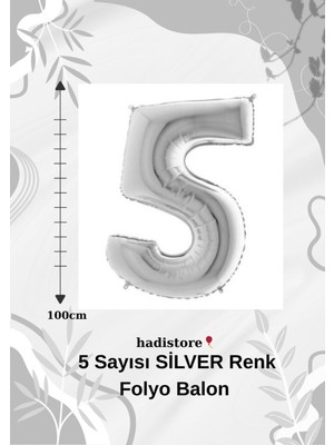 Gümüş 100CM 0 Sayı Balon – Folyo Helyum Uyumlu Doğum Günü - Özel Gün Balonu