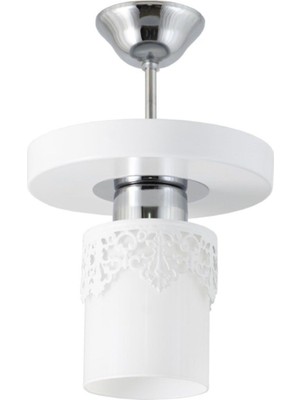 PremiumPort Modern Yuvarlak Tepsi, Şık ve Zarif Tasarım, Beyaz Avize Görünüm