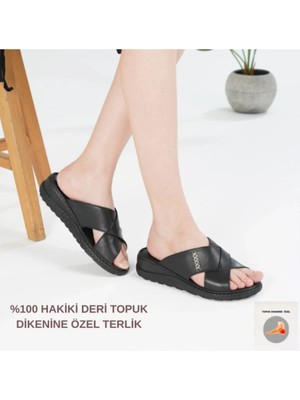 Cozi Company Tam Ortopedik Yumuşak Taban Hakiki Deri Topuk Dikenine Özel Terlik