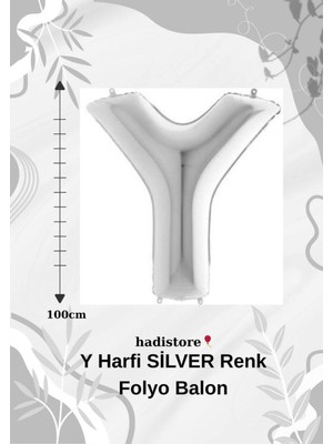 Gümüş 100CM Folyo Y Harf Balon Helyum Balon-Doğum Günleri Özel Günler Için