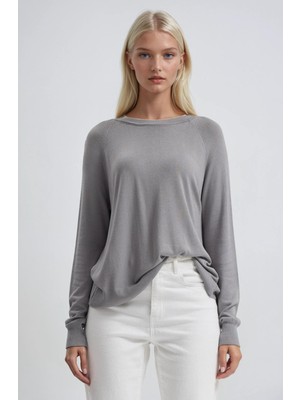 Lijuri Bisiklet Yaka Ince Triko Bluz 1398