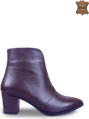 7AdımdaAşk Kadın Topuklu Bot Hakiki Deri Ayakkabı 074K24K11051