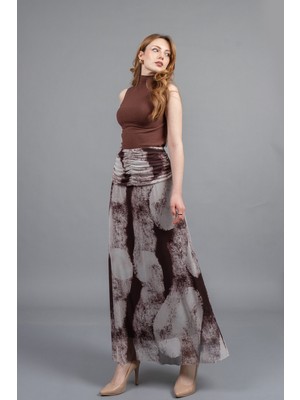 MissVina Brise Bel Detaylı Uzun Etek 6855