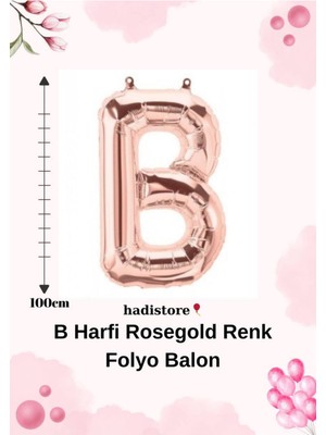 Rosegold 100CM Folyo B Harf Balon Helyum Balon-Doğum Günleri Özel Günler Için