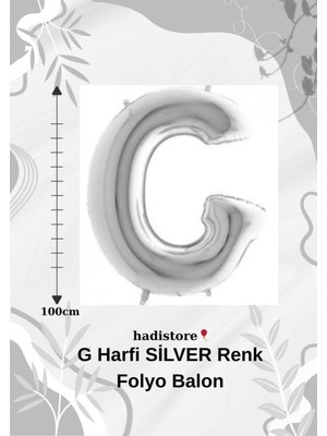 Gümüş 100CM Folyo G Harf Balon Helyum Balon-Doğum Günleri Özel Günler Için
