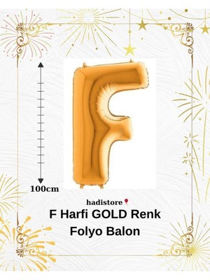 Gold 100CM Folyo F Harf Balon Helyum Balon-Doğum Günleri Özel Günler Için