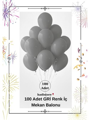 Gri 100 Adet 11-12” Iç Mekan Parti Balonu – Sağlığa Zararsız, Baby Shower, Nişan & Doğum Günü