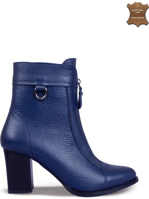 7AdımdaAşk Kadın Topuklu Bot Hakiki Deri Ayakkabı 074K25K11056