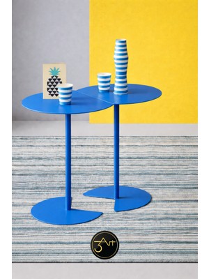 3art Metal Dekorasyon Modern Ikili Yan Sehpa Seti – Minimal Tasarım, Salon & Ofis Dekoru