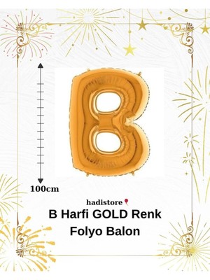 Gold 100CM Folyo B Harf Balon Helyum Balon-Doğum Günleri Özel Günler Için