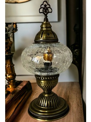 PremiumPort El Yapımı Renkli Mozaik Abajur, 35 Cm, Etnik Tasarım, Şık ve Renkli Dekorasyon