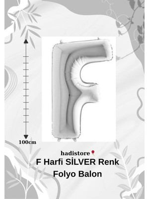 Gümüş 100CM Folyo F Harf Balon Helyum Balon-Doğum Günleri Özel Günler Için