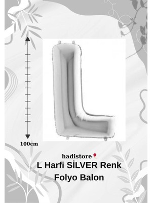 Gümüş 100CM Folyo L Harf Balon Helyum Balon-Doğum Günleri Özel Günler Için