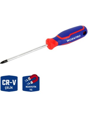 Workpro WP221036 PZ1X100MM Cr-V Manyetik Profesyonel Yıldız Tornavida
