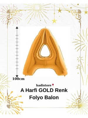 Gold 100CM Folyo A Harf Balon Helyum Balon-Doğum Günleri Özel Günler Için