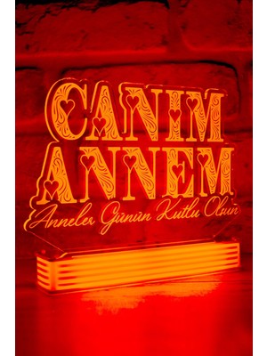 PremiumPort Sevgi Dolu 3D Lamba, Annenize Özel Sıcaklık ve Işık Hissi