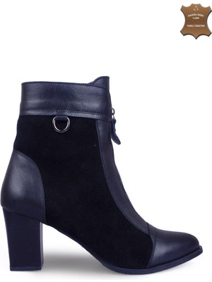 7AdımdaAşk Kadın Topuklu Bot Hakiki Deri Ayakkabı 074K25K11056