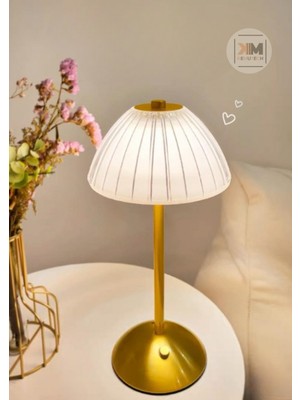 PremiumPort Kristal Şarjlı Şapka Abajur, Yılbaşı Masa Lambası, Dokunmatik, 3 Renk Modu