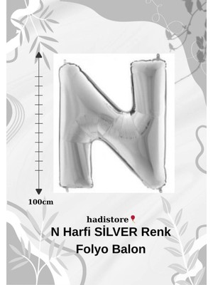 Gümüş 100CM Folyo N Harf Balon Helyum Balon-Doğum Günleri Özel Günler Için