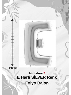 Gümüş 100CM Folyo E Harf Balon Helyum Balon-Doğum Günleri Özel Günler Için