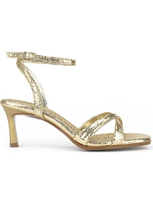 Ziya, Kadın Topuklu Sandalet 161996Z616 Altın