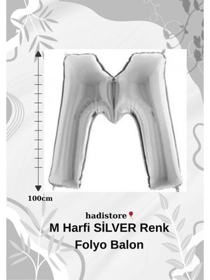 Gümüş 100CM Folyo M Harf Balon Helyum Balon-Doğum Günleri Özel Günler Için