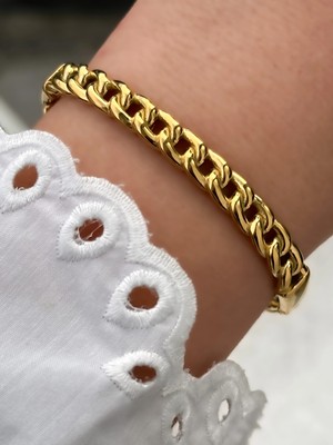 Ferro Sarı Çelik Kelepçe Kordon Kadın Bileklik FRJW10035A-B 2 Yıl Garantili Hediye Paketli