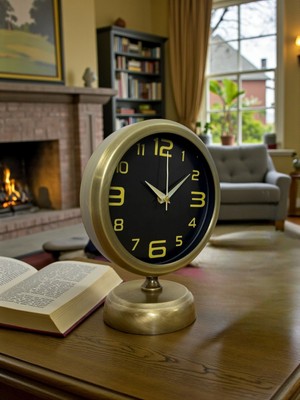 İlk El Grup Prestij Vinatge 25 x 20 cm Metal Masa Saati