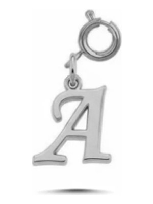 Silveranka 925 Ayar Gümüş A Harfi Kolye Ucu - Charm