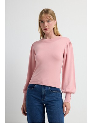 adL Karpuz Kollu Triko Kazak Pudra 13944048000