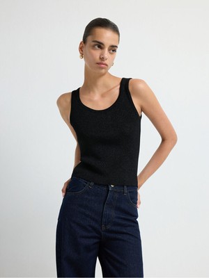 Adl Fitilli Triko Bluz Siyah 11545627000