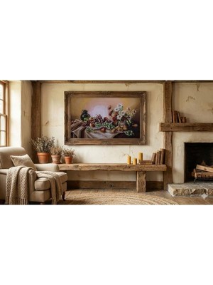 Believe Meyve Şöleni Jakarlı Dokuma Goblen  Dekoratif Çerçevesiz Pano Tablo 70*120